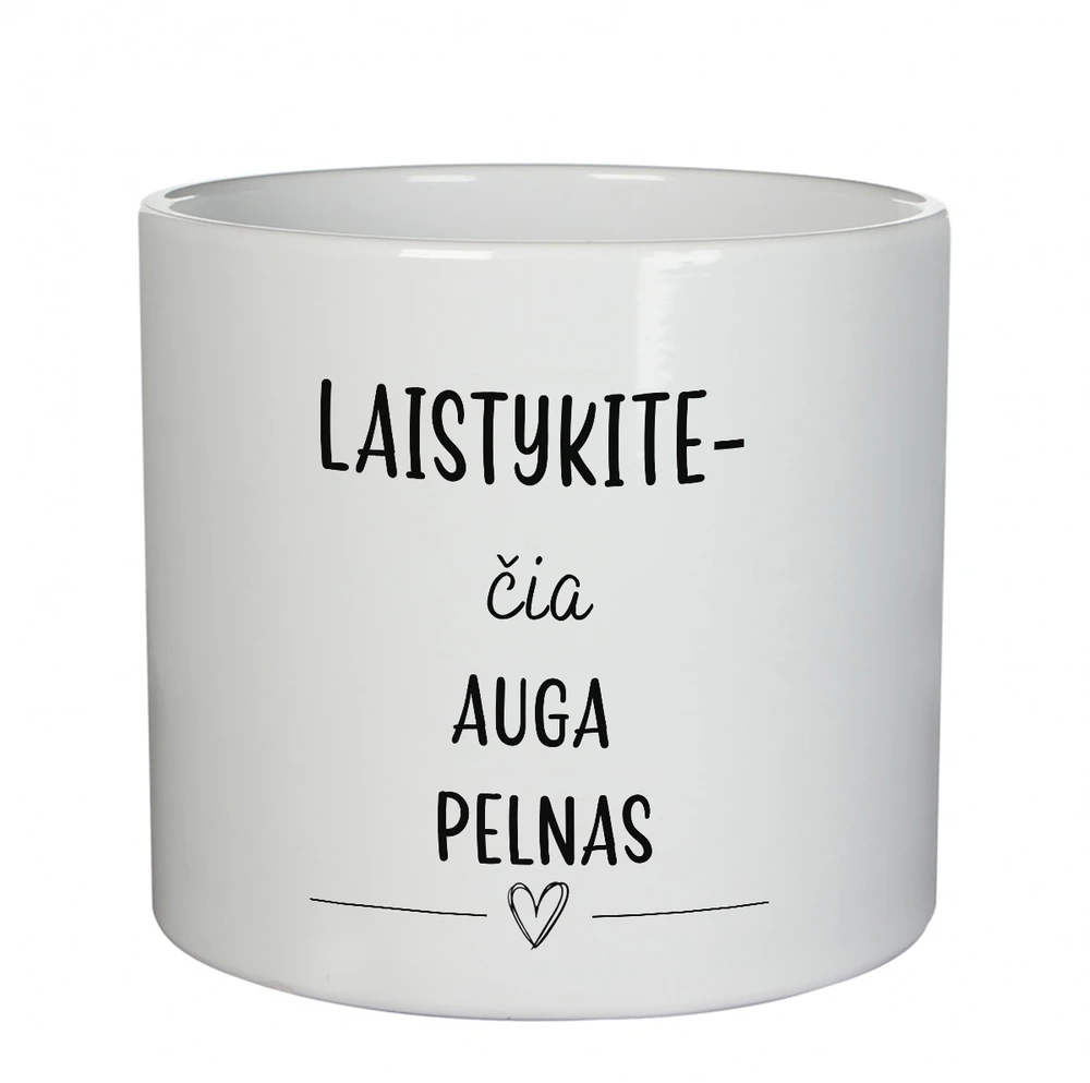 Keramikinis vazonas "Laistykite - čia auga pelnas"