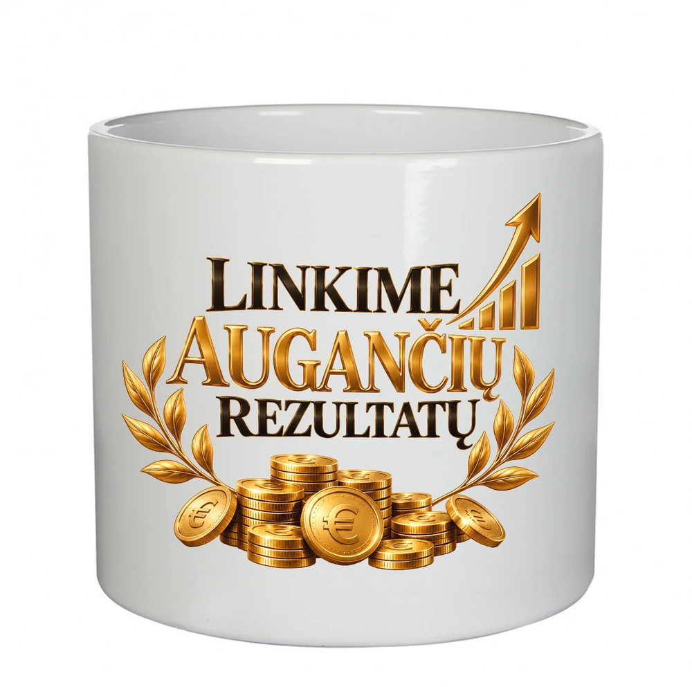 Keramikinis vazonas "Linkime augančių rezultatų"