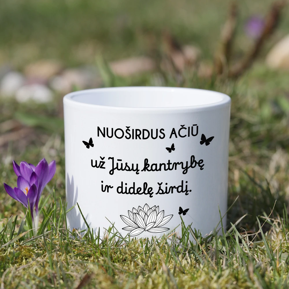 Keramikinis vazonas "Nuoširdus ačiū mokytojui"