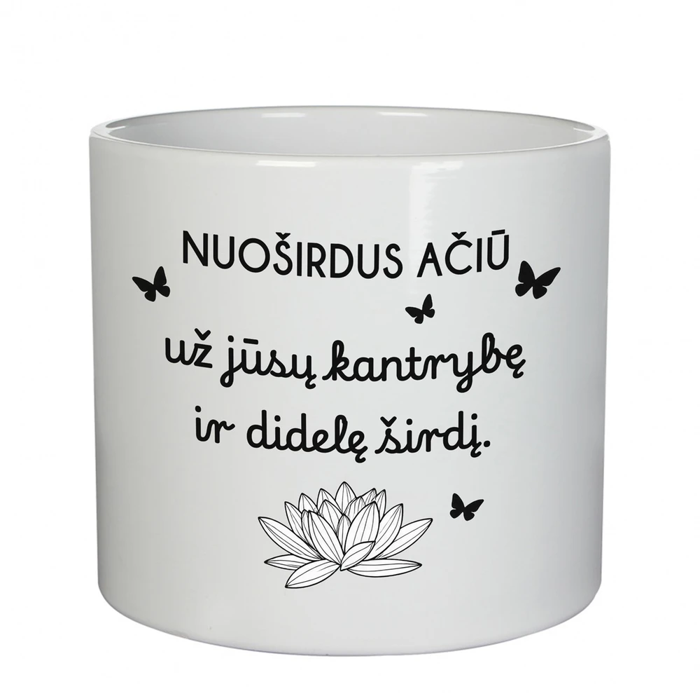 Keramikinis vazonas "Nuoširdus ačiū mokytojui"
