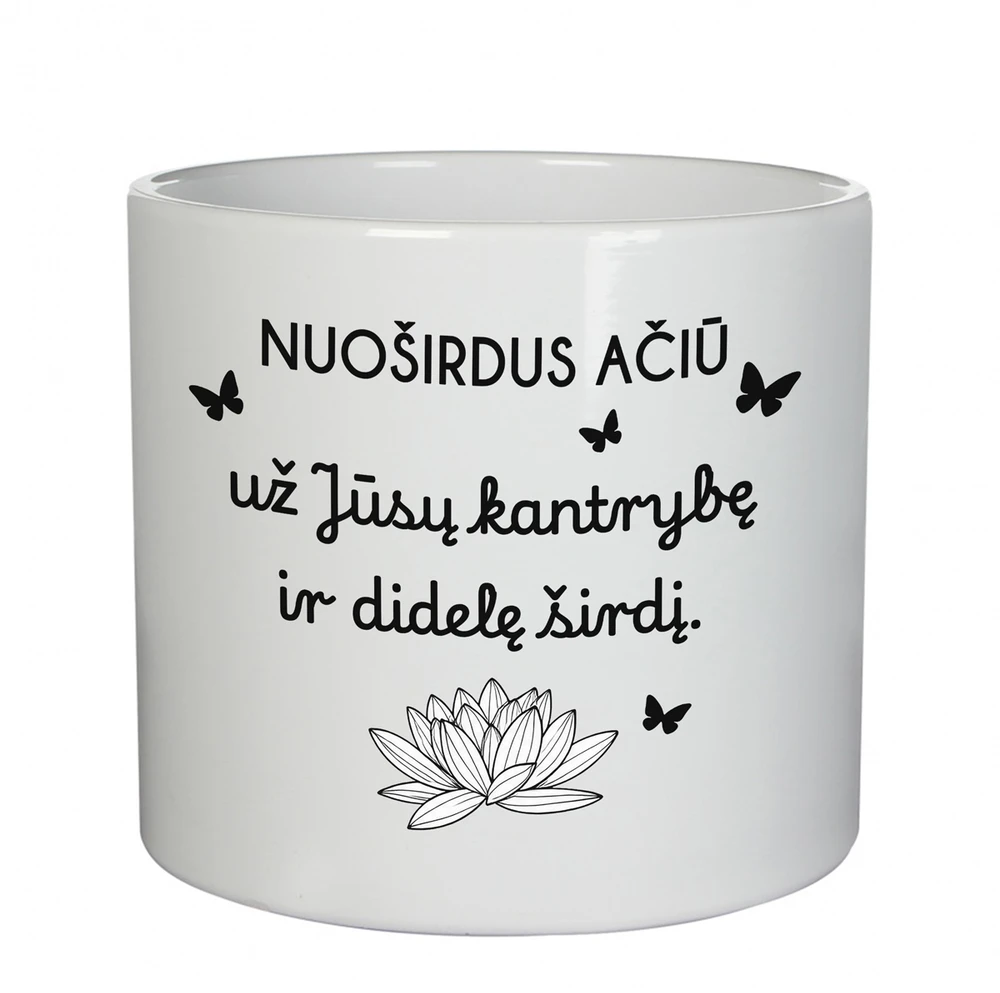 Keramikinis vazonas "Nuoširdus ačiū mokytojui"