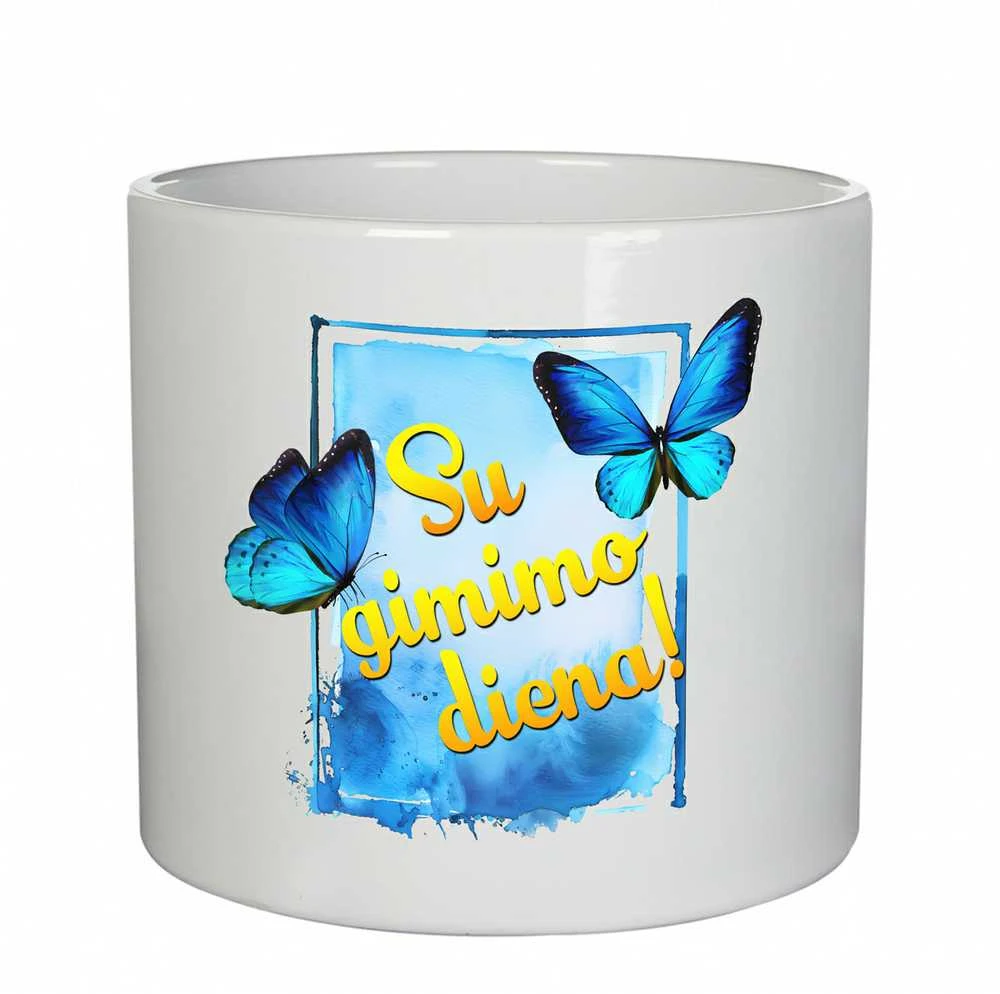 Keramikinis vazonas "Su gimimo diena!"