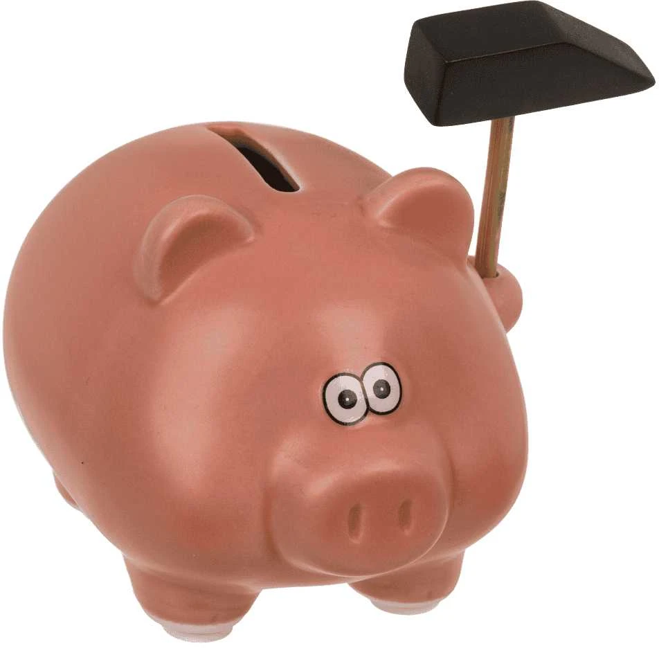 Kiaulė taupyklė su plaktuku "Comic Piggy"