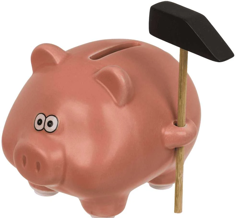 Kiaulė taupyklė su plaktuku "Comic Piggy"