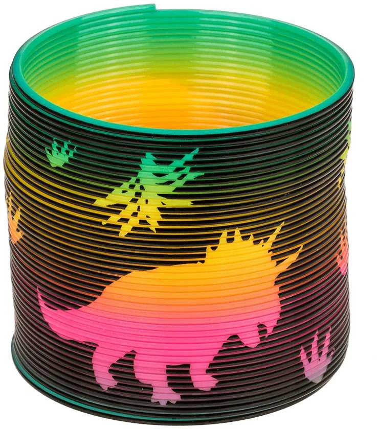 Klasikinis žaislas "Spyruoklė - dinozauras" (skersmuo 6,5cm)