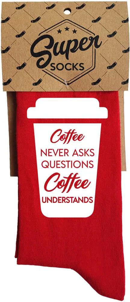 Kojinės "Coffee never asks"