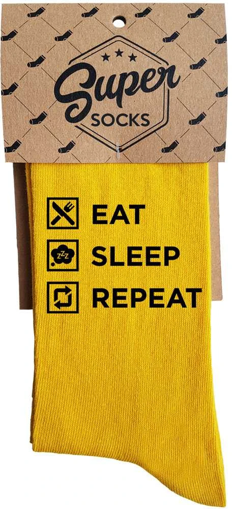 Kojinės "Eat. Sleep. Repeat"
