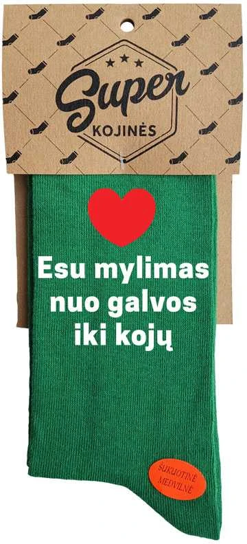 Kojinės "Esu mylimas nuo galvos iki kojų"