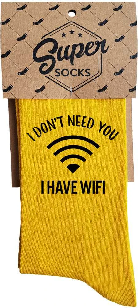 Kojinės "I don't need you I have wifi"