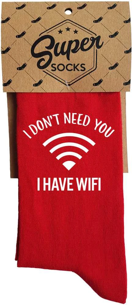 Kojinės "I don't need you I have wifi"