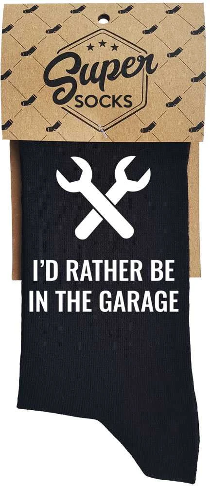 Kojinės "I'd rather be in garage"