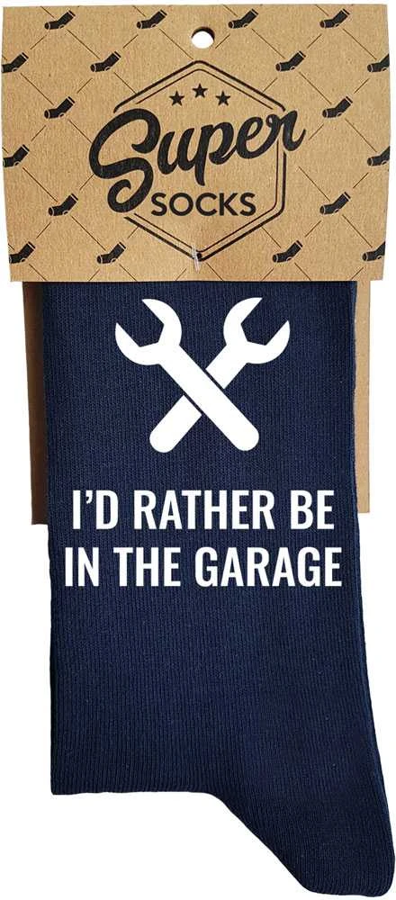 Kojinės "I'd rather be in garage"