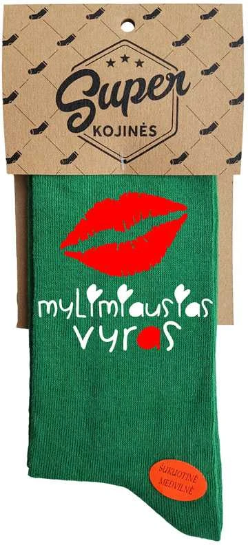 Kojinės "Mylimiausias vyras su bučkiu"