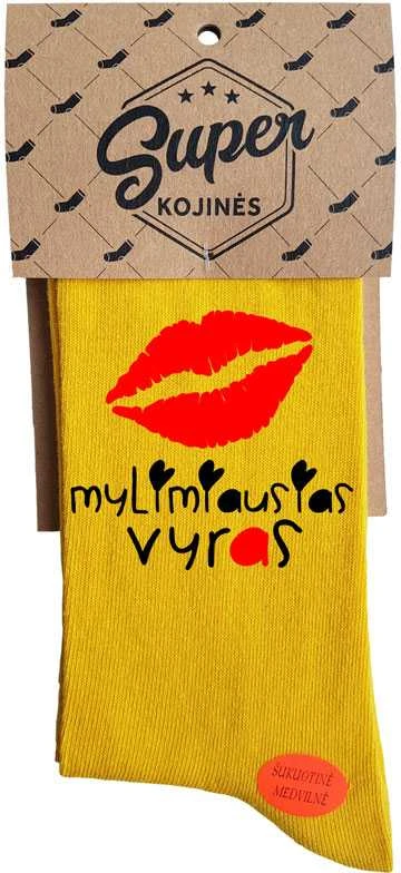 Kojinės "Mylimiausias vyras su bučkiu"