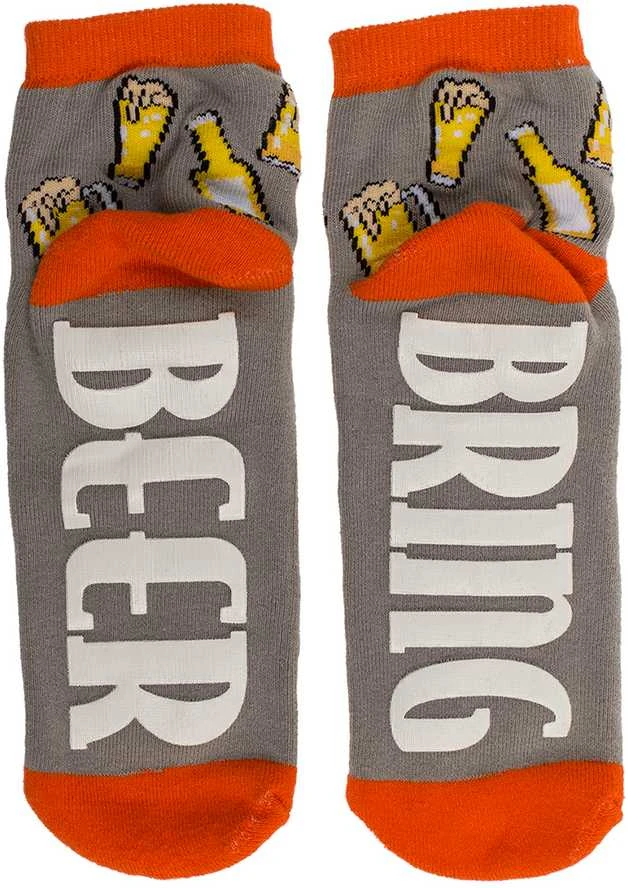 Kojinės su neslystančiu padu "Bring beer"