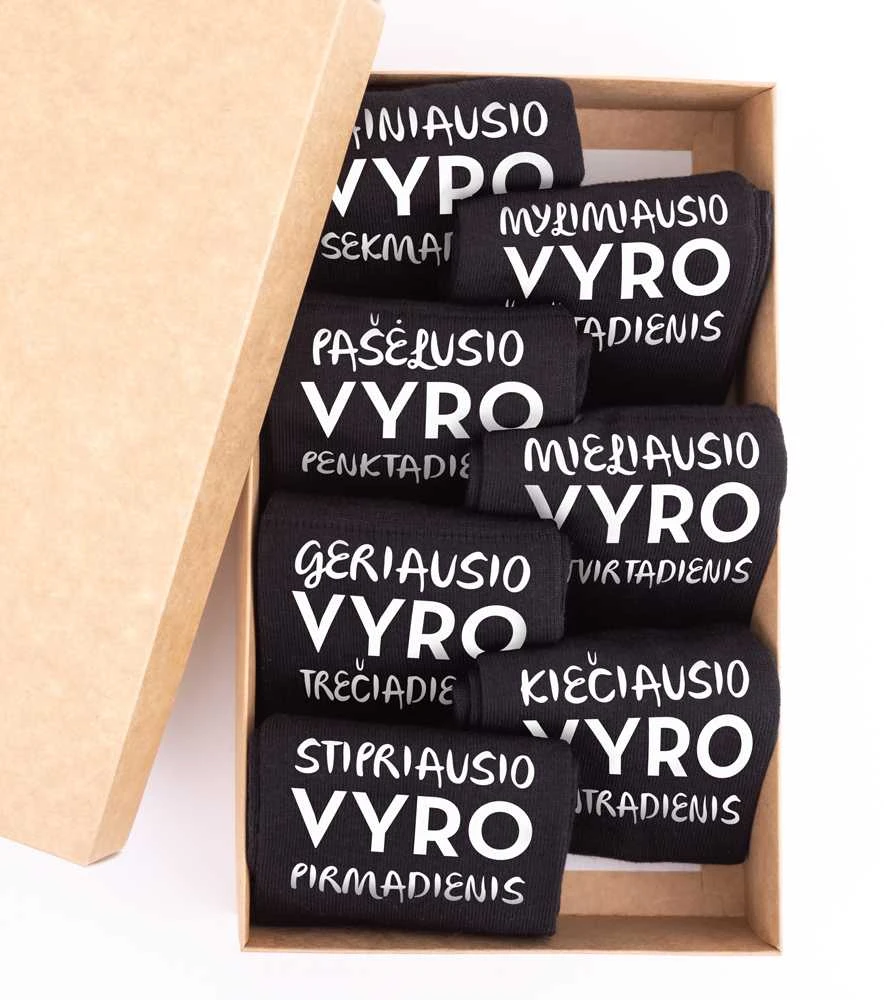 Kojinių komplektas "Kiečiausio vyro savaitė"