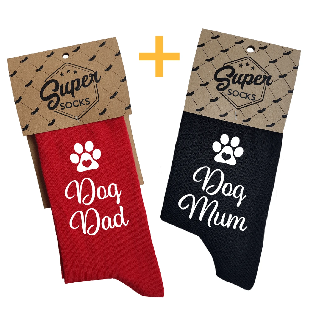 Kojinių komplektas porai "Dog Dad & Mum"