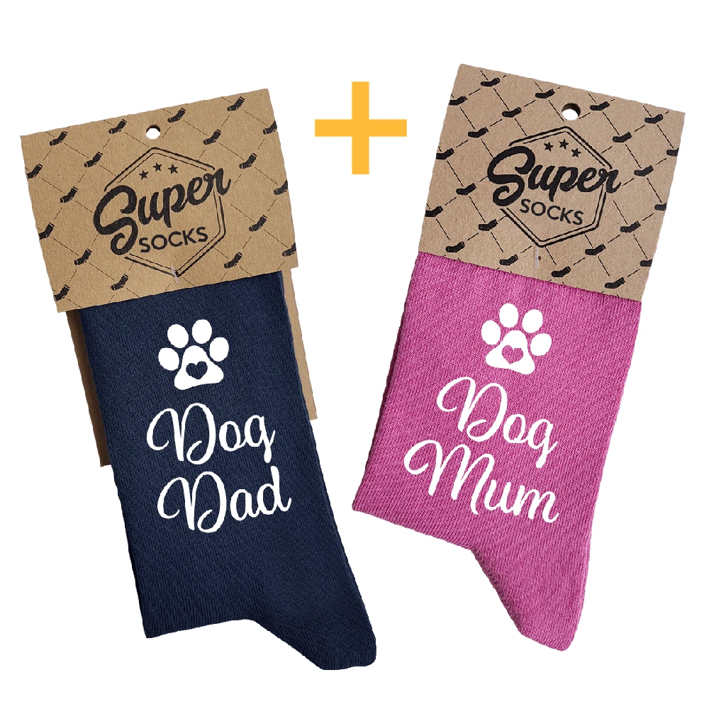 Kojinių komplektas porai "Dog Dad & Mum"