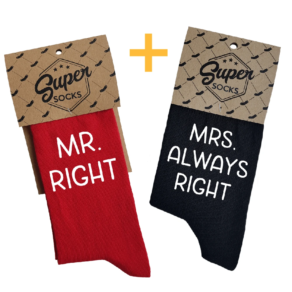 Kojinių komplektas porai "Mr. Right & Mrs. Always Right"