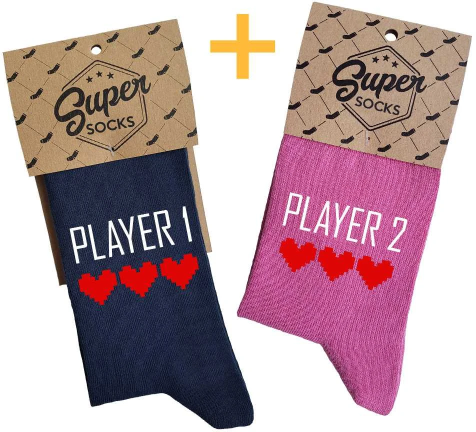 Kojinių komplektas porai "Player 1 and Player 2"