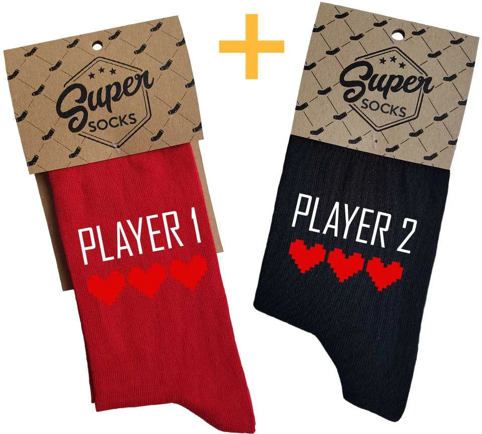 Kojinių komplektas porai "Player 1 and Player 2"