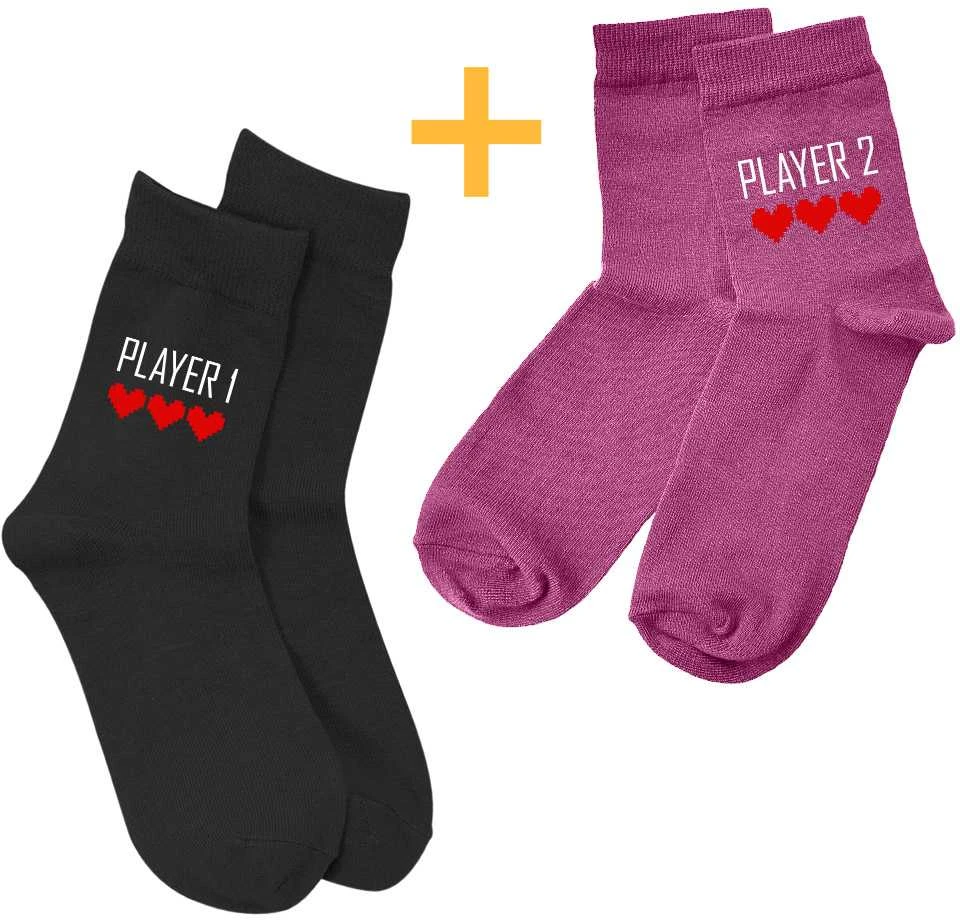 Kojinių komplektas porai "Player 1 and Player 2"