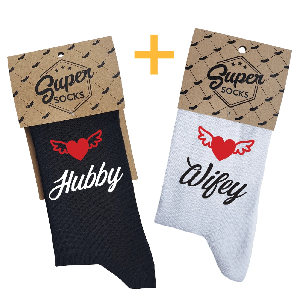 Kojinių komplektas porai "Wifey & Hubby"