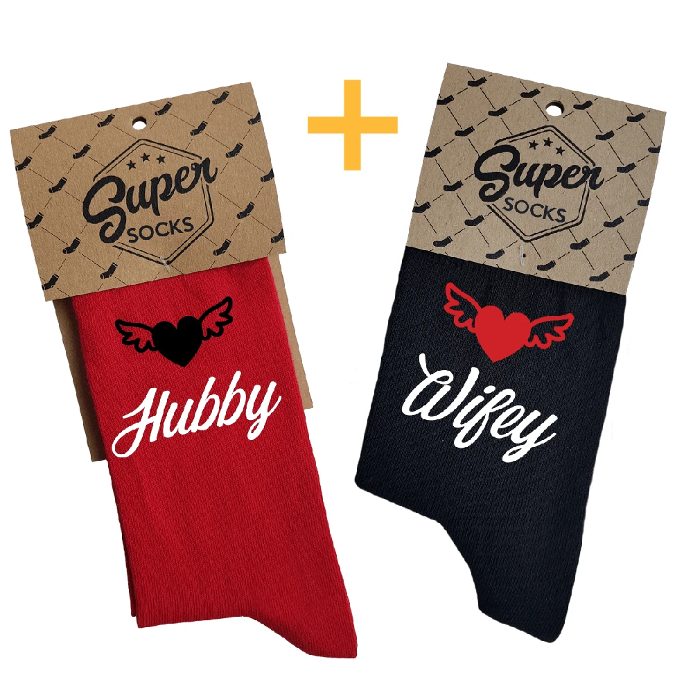 Kojinių komplektas porai "Wifey & Hubby"