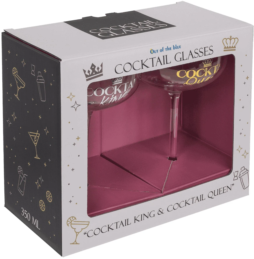 Kokteilinių taurių komplektas „Cocktail King & Queen“