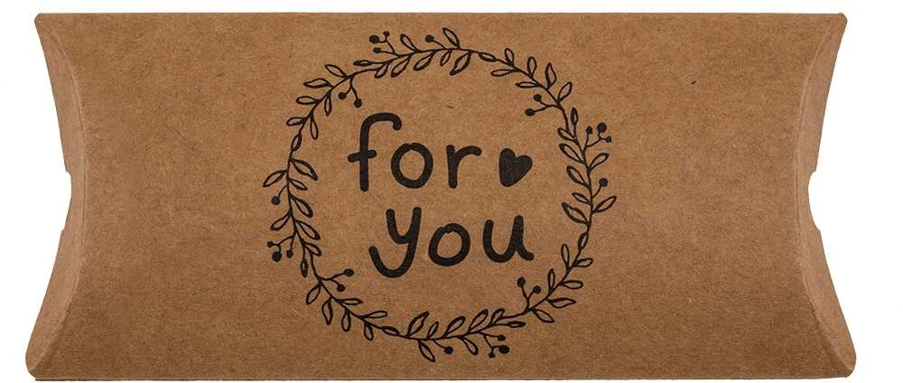 Kraft popieriaus dėžutės - pagalvėlės "For you", 4vnt
