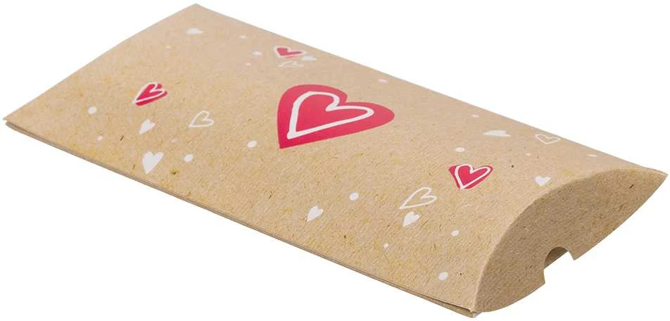 Kraft popieriaus dėžutės - pagalvėlės "Heart", 4vnt