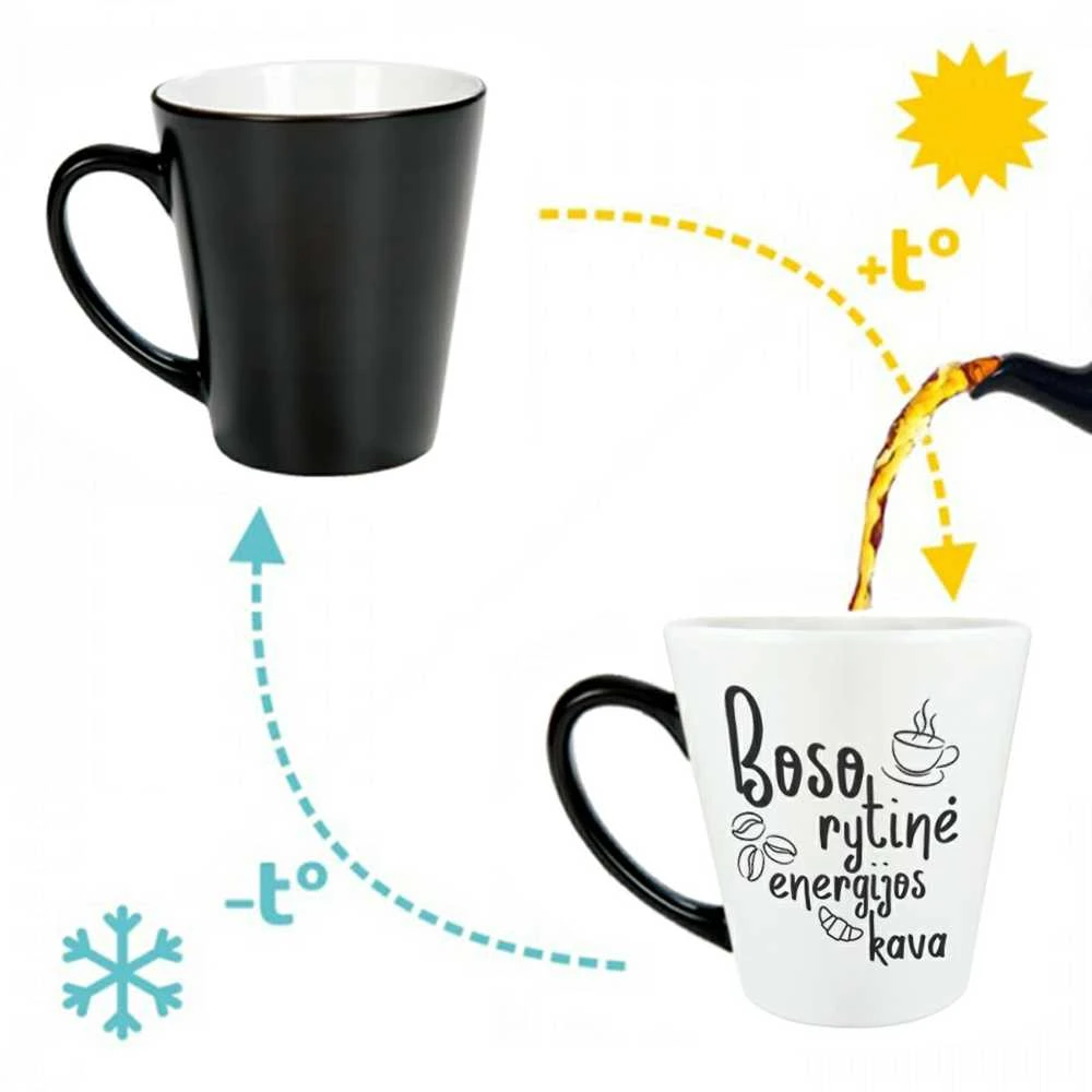 Latte puodelis "Boso rytinė kava"