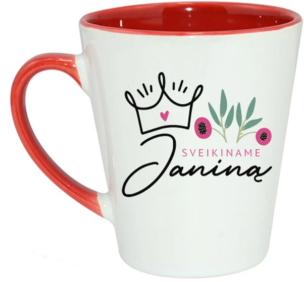 Latte puodelis "Sveikiname Janiną"
