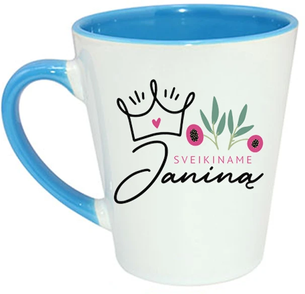 Latte puodelis "Sveikiname Janiną"