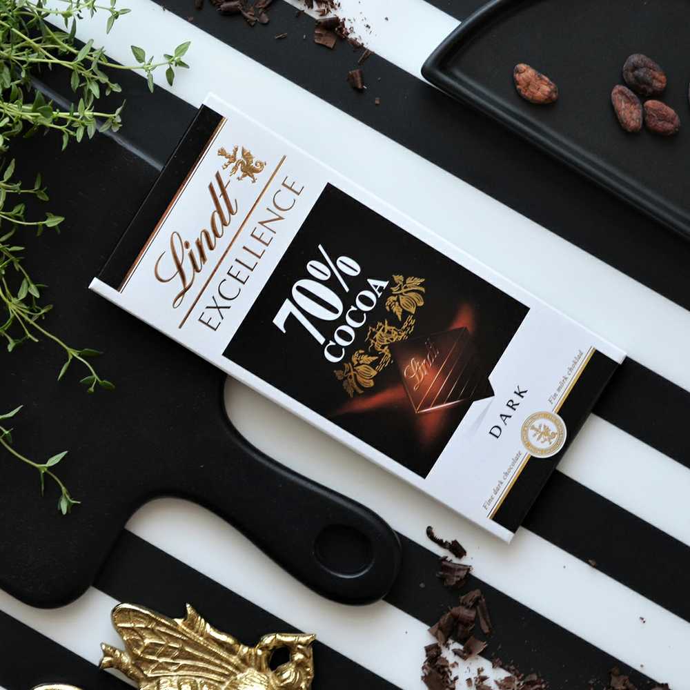 "LINDT EXCELLENCE" juodasis šokoladas (70%), 100 g