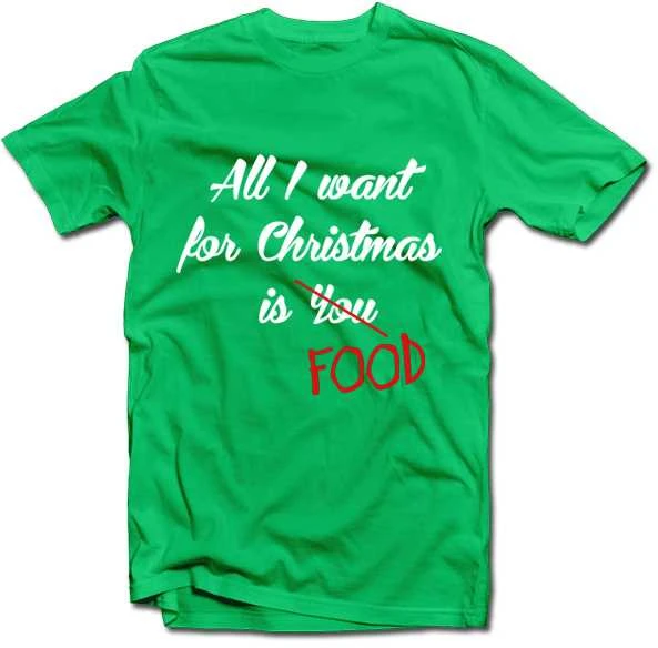 Marškinėliai "All I want for christmas is FOOD"