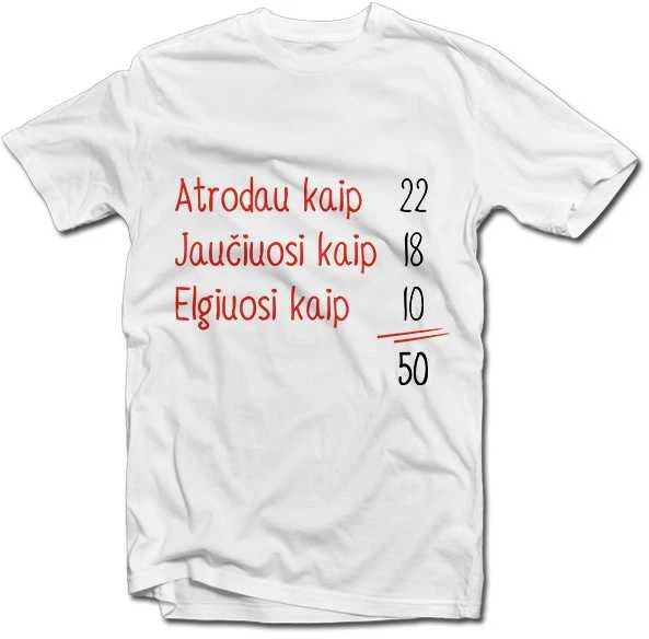 Marškinėliai "Amžius ne riba!" su Jūsų pasirinktais metais