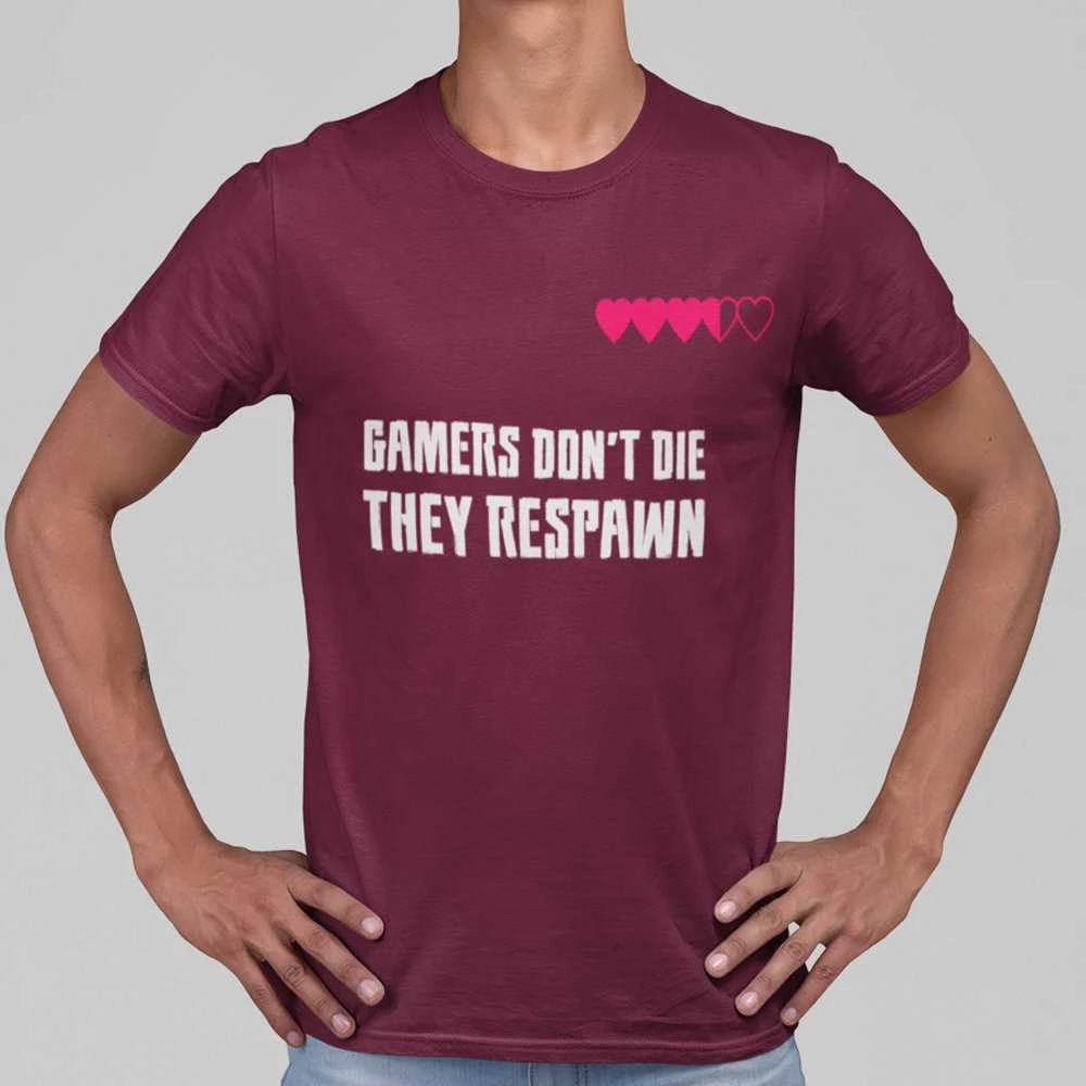 Marškinėliai "Gamers don't die"