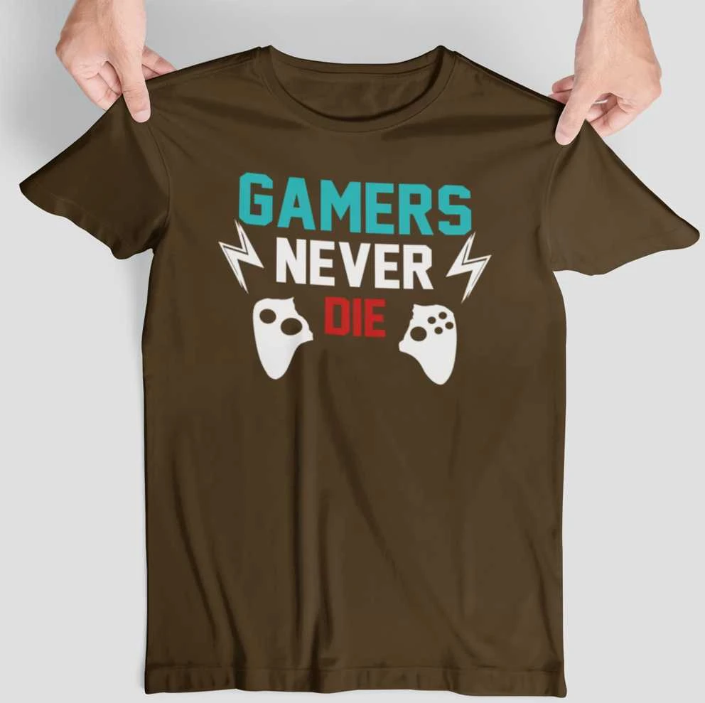 Marškinėliai "Gamers never die"