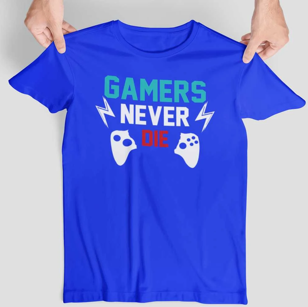 Marškinėliai "Gamers never die"