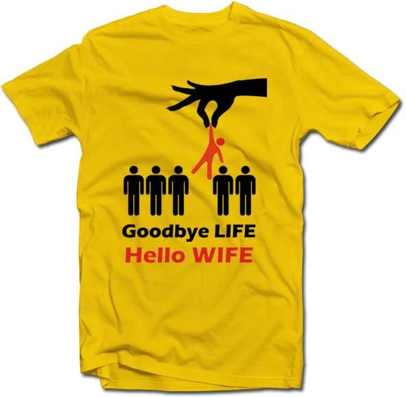 Marškinėliai "Goodbye life - hello wife"