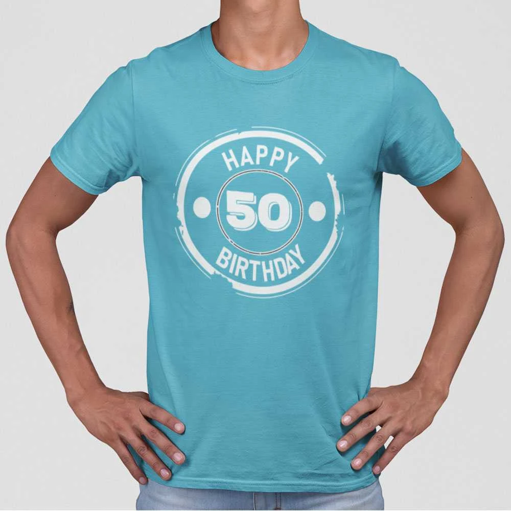 Marškinėliai "Happy birthday" su pasirinktais metais