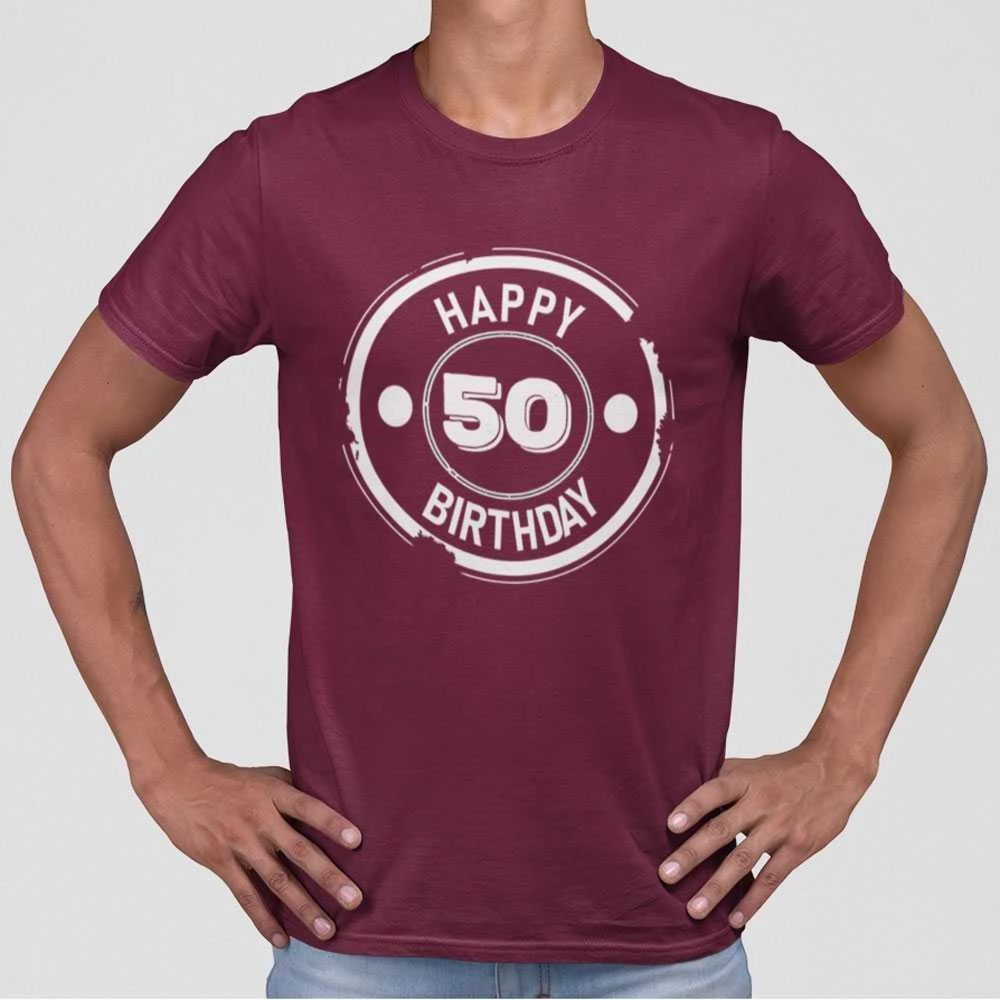 Marškinėliai "Happy birthday" su pasirinktais metais