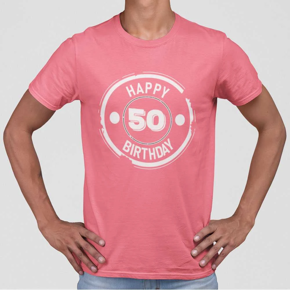 Marškinėliai "Happy birthday" su pasirinktais metais
