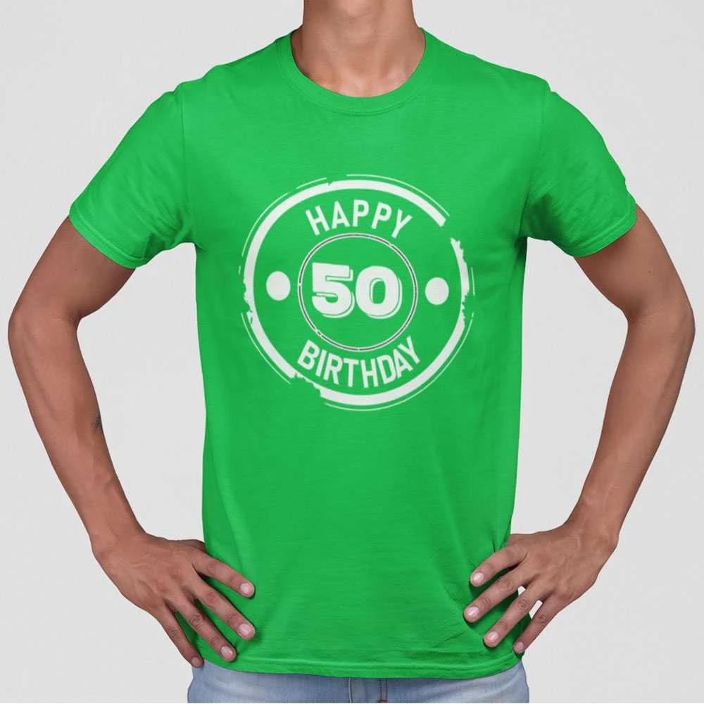 Marškinėliai "Happy birthday" su pasirinktais metais