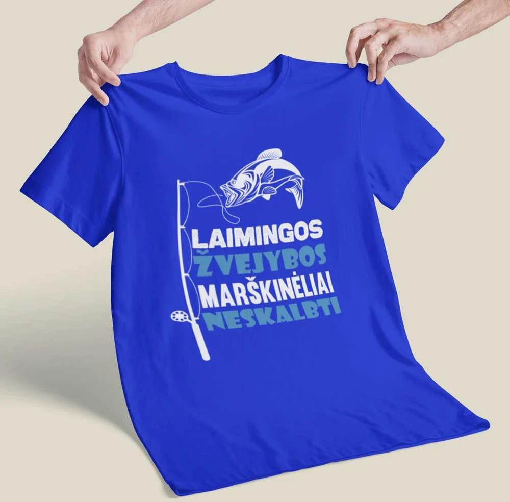 Marškinėliai "Laimingos žvejybos marškinėliai"