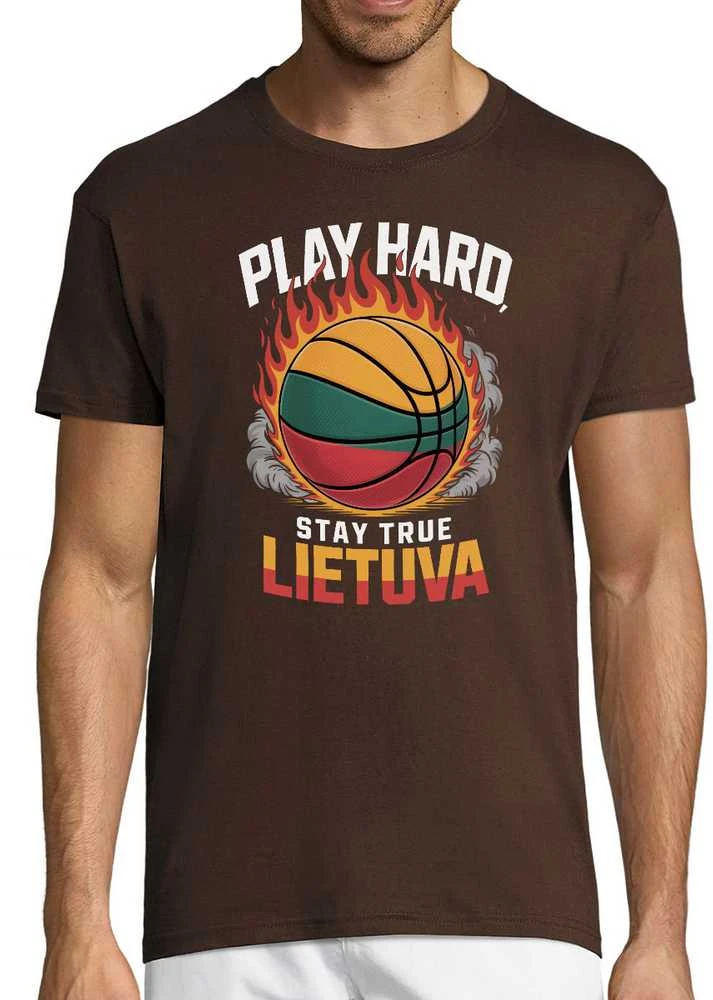 Marškinėliai "Lietuva: play hard, stay true"