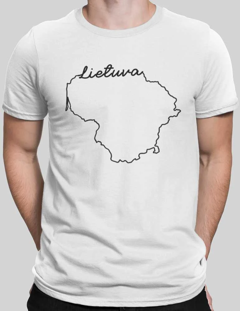 Marškinėliai "Lietuvos žemėlapio kontūrai"