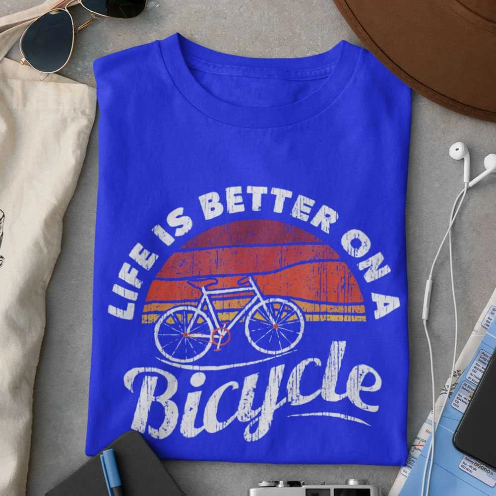 Marškinėliai "Life is better on a bicycle"