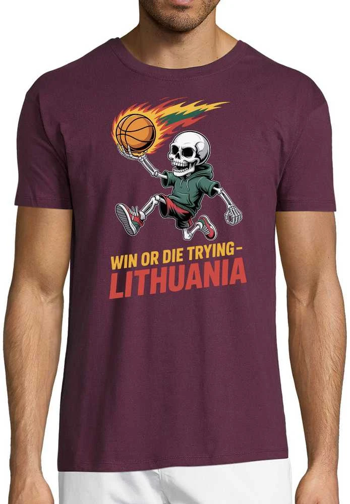 Marškinėliai "Lithuania: win or die trying"